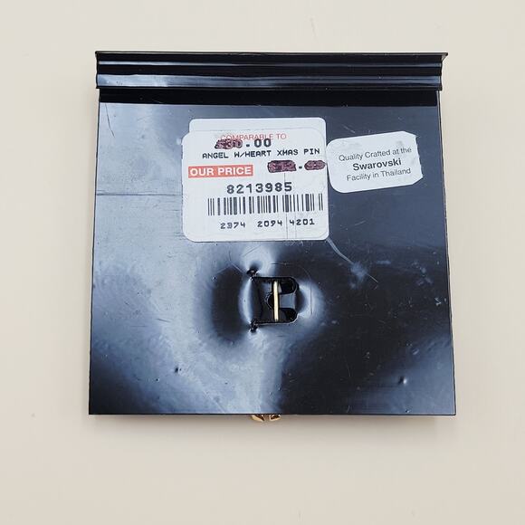 Swarovski Cupid Pin Brooch 2 Hearts Swan Logo Valentine's Day Gift Vintage - Picture 5 of 5